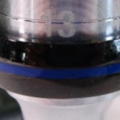 Black men's ring with blue inlay strip