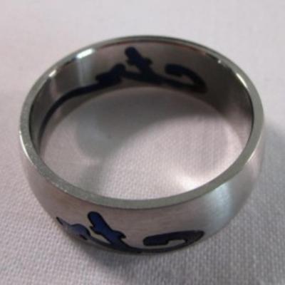 Men's CTR ring silver with blue inlay