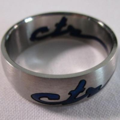 Men's CTR ring silver with blue inlay