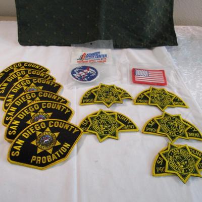 San Diego Co. Probation trading patches, NASA patch, velcro flag patch