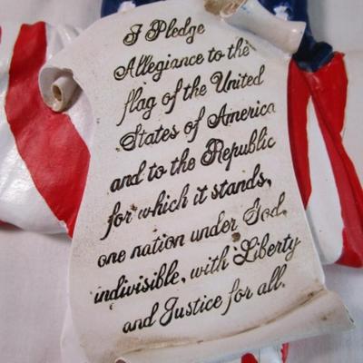 Patriotic crosses, one wood & metal, one ceramic