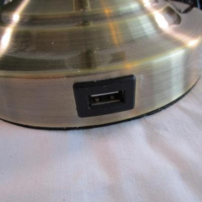 Polished gold-tone desk lamp with touch on/off