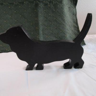 Wooden black dachshund