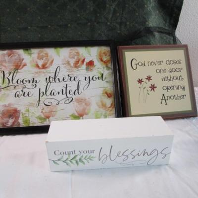 3 Inspirational plaques