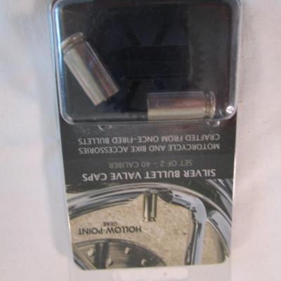 Metal license plate cover with hardware, gloved ice scraper, 2 valve stems