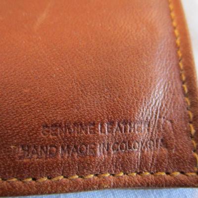 Leather zippered pouch/wallet with handle