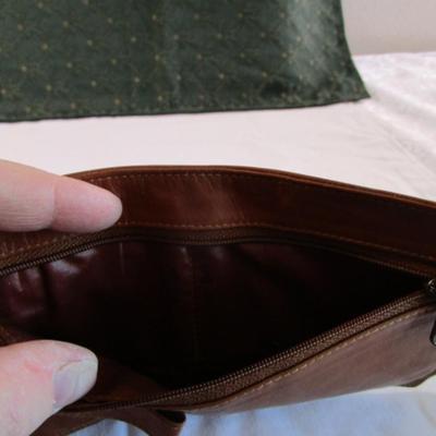 Leather zippered pouch/wallet with handle