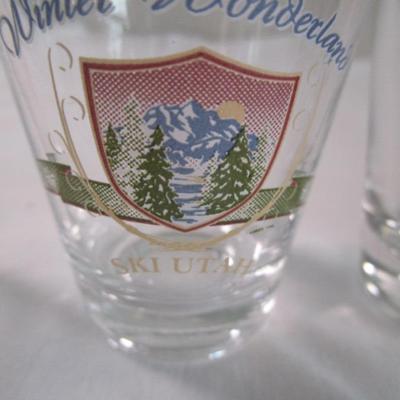 7 shot glasses, various sizes