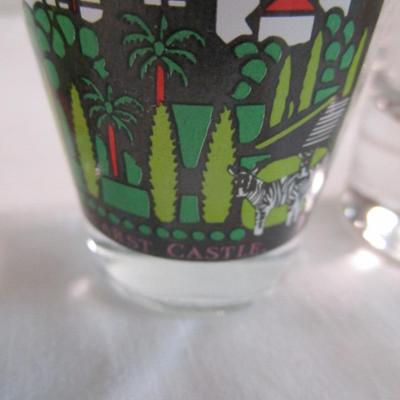 7 shot glasses, various sizes