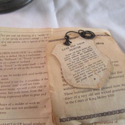 Pewter stein, etched with Declaration of the 13 United States