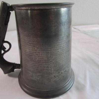 Pewter stein, etched with Declaration of the 13 United States