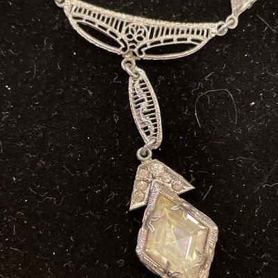 2 vintage rhinestone necklaces