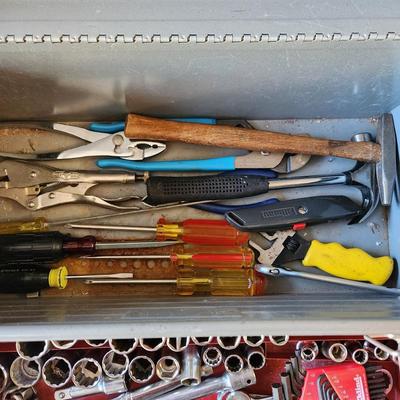 Craftsman Tool box loaded with tools Sockets, Drivers, Vise grip and more