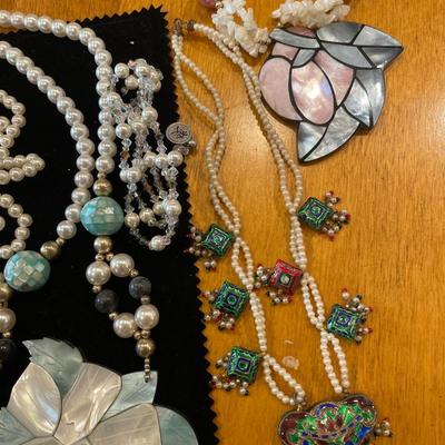 Faux pearls and other interesting jewelry