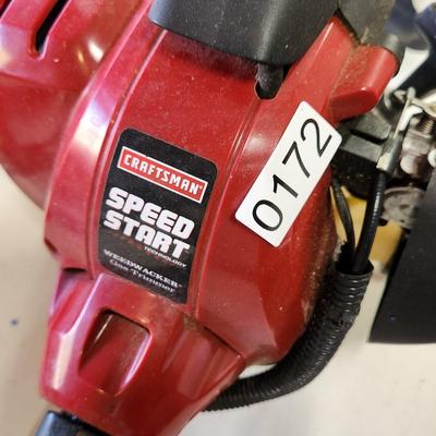 Craftsman Gas Speed Start Weedwacker Trimmer w Attachments Tiller, Hedge trimmer, Chain saw