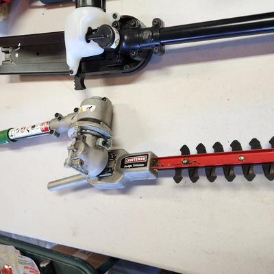 Craftsman Gas Speed Start Weedwacker Trimmer w Attachments Tiller, Hedge trimmer, Chain saw