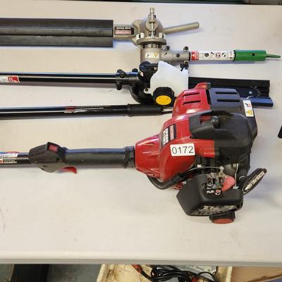 Craftsman Gas Speed Start Weedwacker Trimmer w Attachments Tiller, Hedge trimmer, Chain saw