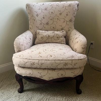 French Provincial Style Accent Chair & Ottoman (GB1-MG)