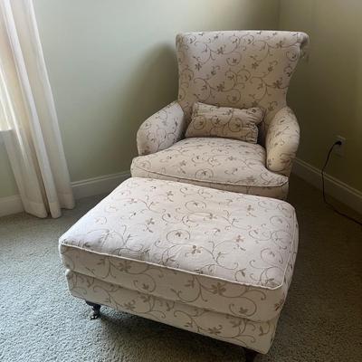 French Provincial Style Accent Chair & Ottoman (GB1-MG)