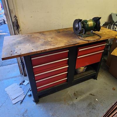 Craftsman Tool Cabinet Workbench w 6" Grinder Attached