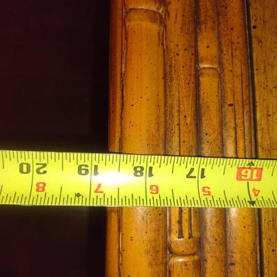 Bamboo Design Sofa Table with Beveled Glass Top- Approx 59 3/4" x 18 3/4" x 29" Tall (No Contents Included)