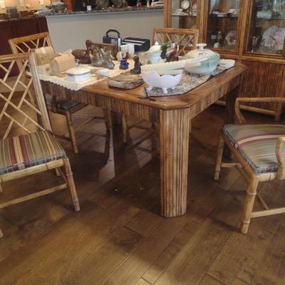 Century Furniture Co. Bamboo Design Dining Table with Four Chairs
