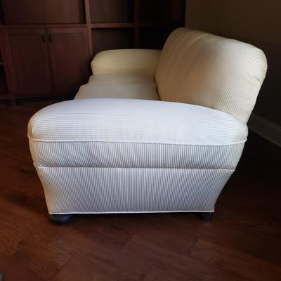 White Satin Striped Couch (L-KD)