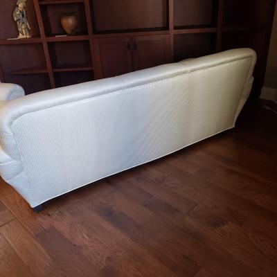 White Satin Striped Couch (L-KD)