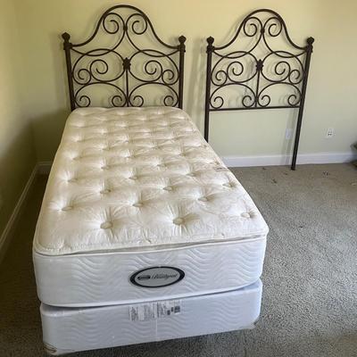 Two Metal Twin Headboards & Twin Bed Frame (GB1-MG)