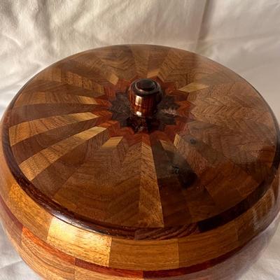 Dave Beyer Walnut, Bloodwood & Cocobola ‘Mariners Compass’ Hand-Turned Wood Bowl (GB2-RG)