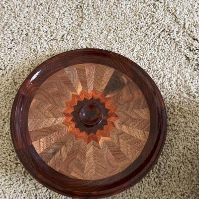 Dave Beyer Walnut, Bloodwood & Cocobola ‘Mariners Compass’ Hand-Turned Wood Bowl (GB2-RG)