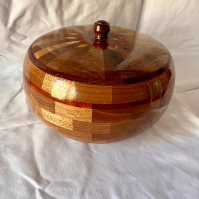 Dave Beyer Walnut, Bloodwood & Cocobola ‘Mariners Compass’ Hand-Turned Wood Bowl (GB2-RG)