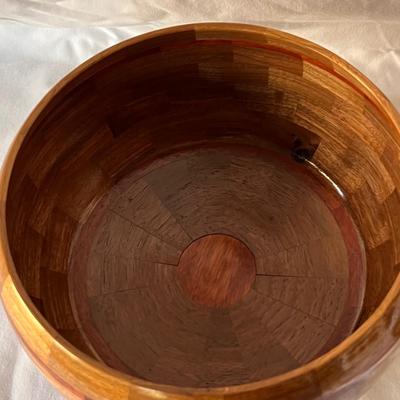 Dave Beyer Walnut, Bloodwood & Cocobola ‘Mariners Compass’ Hand-Turned Wood Bowl (GB2-RG)