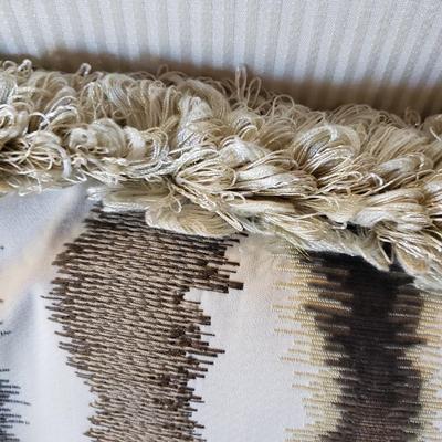 White Satin Striped Wing Back Chair (L-KD)