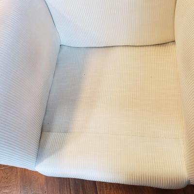 White Satin Striped Wing Back Chair (L-KD)