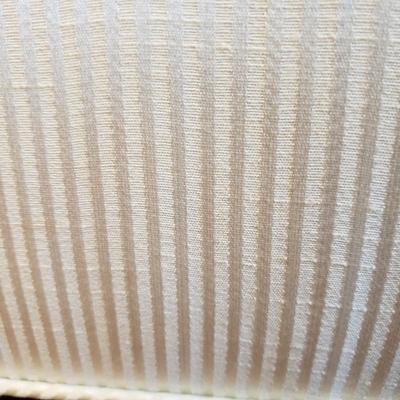 White Satin Striped Wing Back Chair (L-KD)