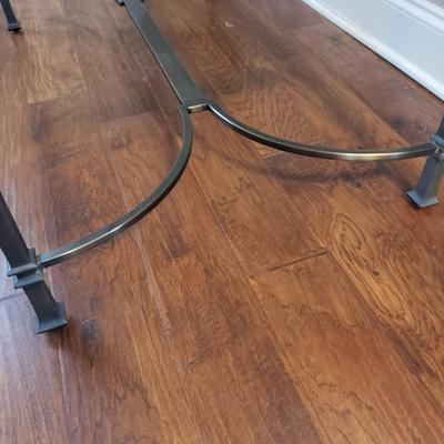 Glass Top Metal Coffee Table (L-KD)