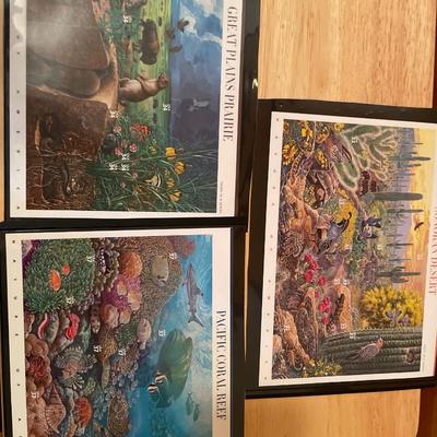 7 sets of collectible stamps of landscapes