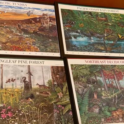 7 sets of collectible stamps of landscapes