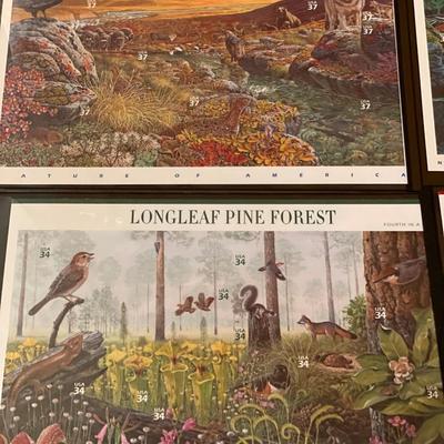 7 sets of collectible stamps of landscapes