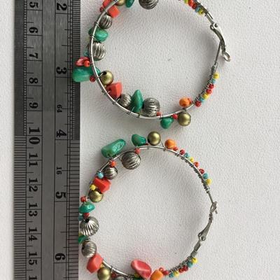 Beautiful colorful unique hoop earrings