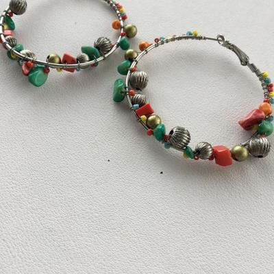 Beautiful colorful unique hoop earrings