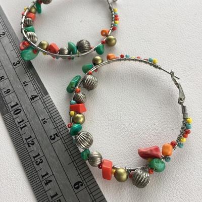 Beautiful colorful unique hoop earrings