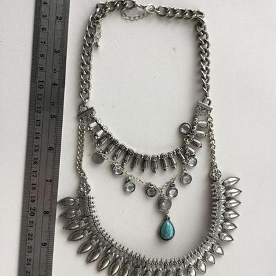 Unmarked beautiful statement three layer necklace