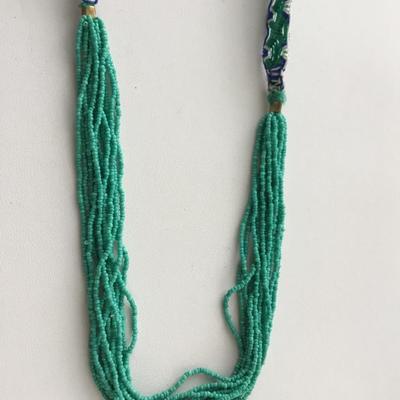 Beautiful turquoise tone beaded statement necklace