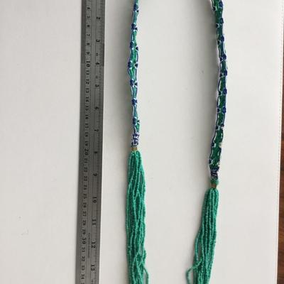 Beautiful turquoise tone beaded statement necklace