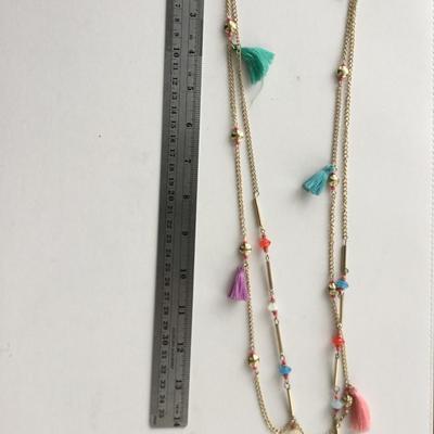 Beautiful double layer colorful fashion necklace