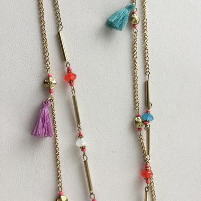Beautiful double layer colorful fashion necklace