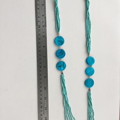 Beautiful blue beaded fashion necklace