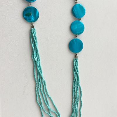Beautiful blue beaded fashion necklace